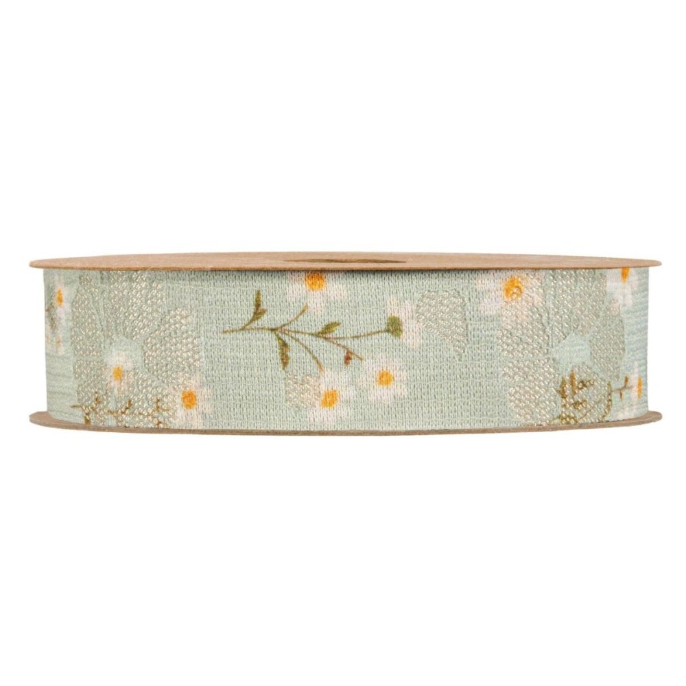 NASTRO LITTLE DAISIES MM25X10MT ACQUA MARINA